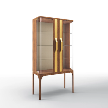 VENUS - Walnut display cabinet with doors by BRUNO ZAMPA - view 3